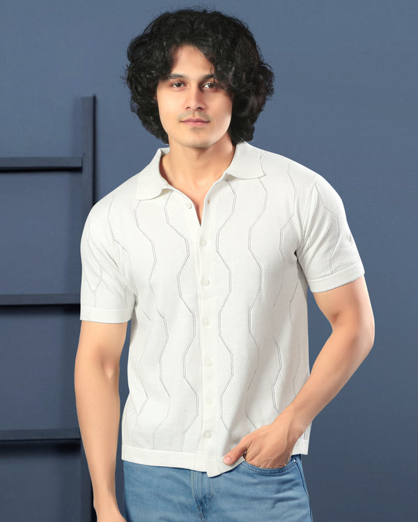 Chevron Knit Polo T-shirt